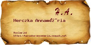 Herczka Annamária névjegykártya